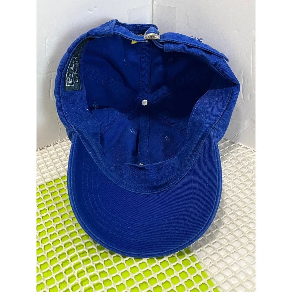 Polo Ralph Lauren Men's  Blue Yellow Pony Baseball Cap Hat Adjustable GOOD